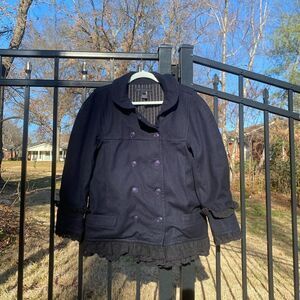 Marc by Marc Jacobs Wool Ruffle Eyelet Lace Trim Jacket